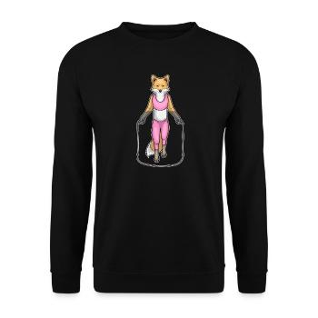 Fitness à la corde à sauter du renard - Sweat-shirt Unisexe - noir - Devant - Alina (178cm) & Michal (187cm)