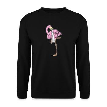Flamingo Chess Piece King Chess - Unisex Sweatshirt - black - Front - Alina (178cm) & Michal (187cm)