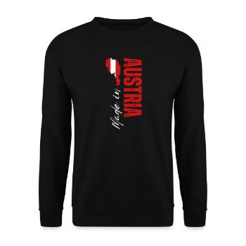 Made in Austria, vertical design - Unisex Sweatshirt - black - Front - Alina (178cm) & Michal (187cm)