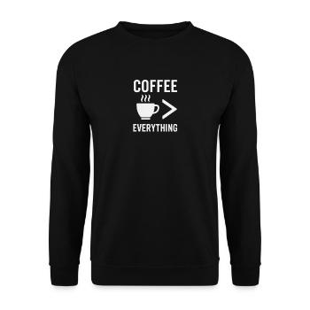 Le café, c’est tout - Sweat-shirt Unisexe - noir - Devant - Alina (178cm) & Michal (187cm)