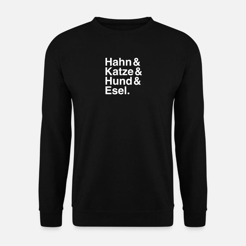Hahn & Katze & Hund & Esel. - Unisex Pullover - Schwarz