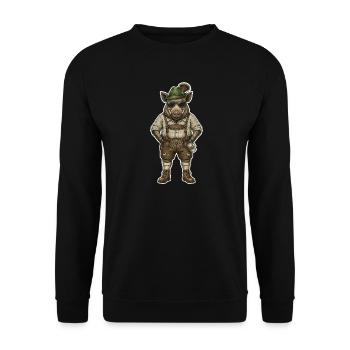 Jardin à bière Wildschwein Jäger Alpen - Sweat-shirt Unisexe - noir - Devant - Alina (178cm) & Michal (187cm)