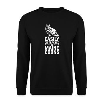 Maine Coon Sayings Cat Joke Maine Coon Gift - Unisex Sweatshirt - black - Front - Alina (178cm) & Michal (187cm)