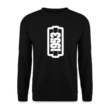 Geboren 1953 - Unisex Pullover - Schwarz - Vorne - Alina (178cm) & Michal (187cm)