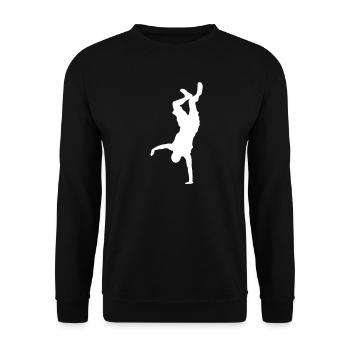 Silhouette de breakdance sur les mains - Sweat-shirt Unisexe - noir - Devant - Alina (178cm) & Michal (187cm)