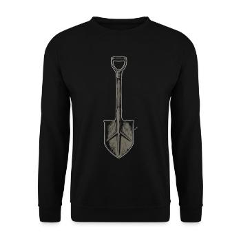 Schaufel-Icon Gartenwerkzeug - Unisex Pullover - Schwarz - Vorne - Alina (178cm) & Michal (187cm)