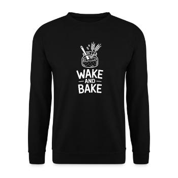 Dawn Bake Herb & Getreidemotiv - Unisex Pullover - Schwarz - Vorne - Alina (178cm) & Michal (187cm)