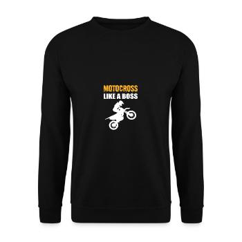 Motorcross like Boss Competitive Person Gesch - Unisex Sweatshirt - black - Front - Alina (178cm) & Michal (187cm)