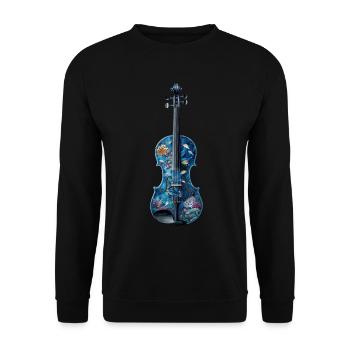 Fisch Violine - Unisex Pullover - Schwarz - Vorne - Alina (178cm) & Michal (187cm)