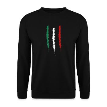 Italian Strips - Unisex Sweatshirt - black - Front - Alina (178cm) & Michal (187cm)