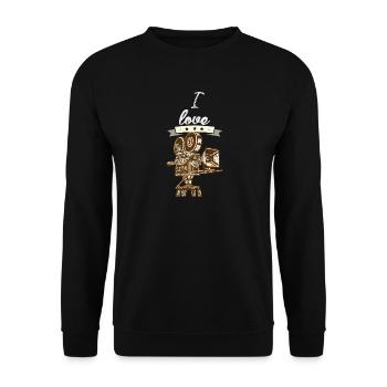 I love cinematography gift I love - Unisex Sweatshirt - black - Front - Alina (178cm) & Michal (187cm)