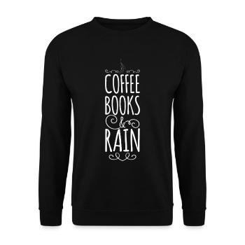 Coffee Books and Rain - Unisex Sweatshirt - black - Front - Alina (178cm) & Michal (187cm)
