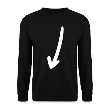 Pfeil Zeichnung Skizze weiß - Unisex Pullover - Schwarz - Vorne - Alina (178cm) & Michal (187cm)