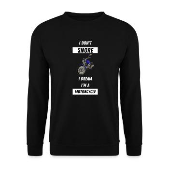 Drôle de ronflement Motard Moto moto - Sweat-shirt Unisexe - noir - Devant - Alina (178cm) & Michal (187cm)