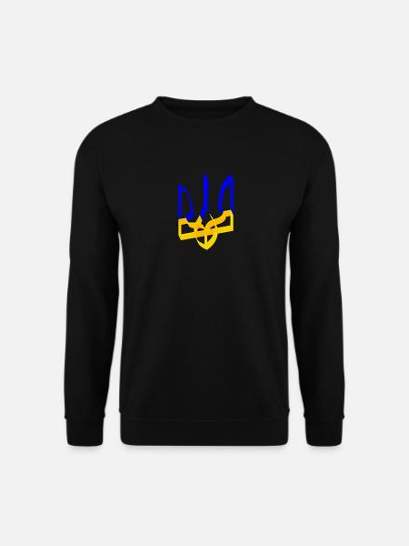 Ukraine Wappen Dreizack Gerfalke Trident Band V3 - Unisex Pullover - Schwarz