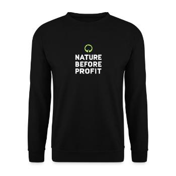 Nature Before Profit | Forest trees nature love of nature - Unisex Sweatshirt - black - Front - Alina (178cm) & Michal (187cm)