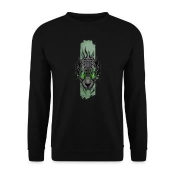 Emerald-Eyed Jaguar - Unisex Sweatshirt - black - Front - Alina (178cm) & Michal (187cm)