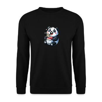 Panda Sushi Japanisches Essen - Unisex Pullover - Schwarz - Vorne - Alina (178cm) & Michal (187cm)