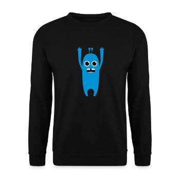 Hoch die Hände Wochenende / Funny Shirt / comic - Unisex Pullover - Schwarz - Vorne - Alina (178cm) & Michal (187cm)