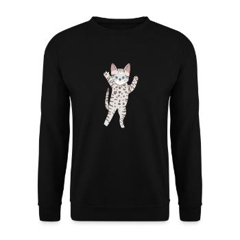 Grauer Bengal - Unisex Pullover - Schwarz - Vorne - Alina (178cm) & Michal (187cm)