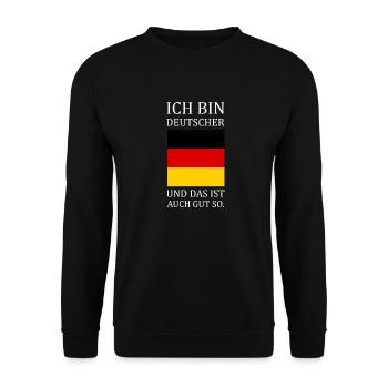 Deutsch/Deutschland/BRD - Unisex Pullover - Schwarz - Vorne - Alina (178cm) & Michal (187cm)