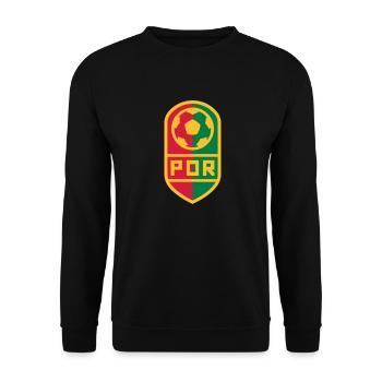 Portugal Fußball Abzeichen - Unisex Pullover - Schwarz - Vorne - Alina (178cm) & Michal (187cm)