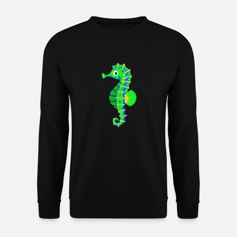 Buntes Seepferdchen Meeresbewohner Meerestier Riff - Unisex Pullover - Schwarz