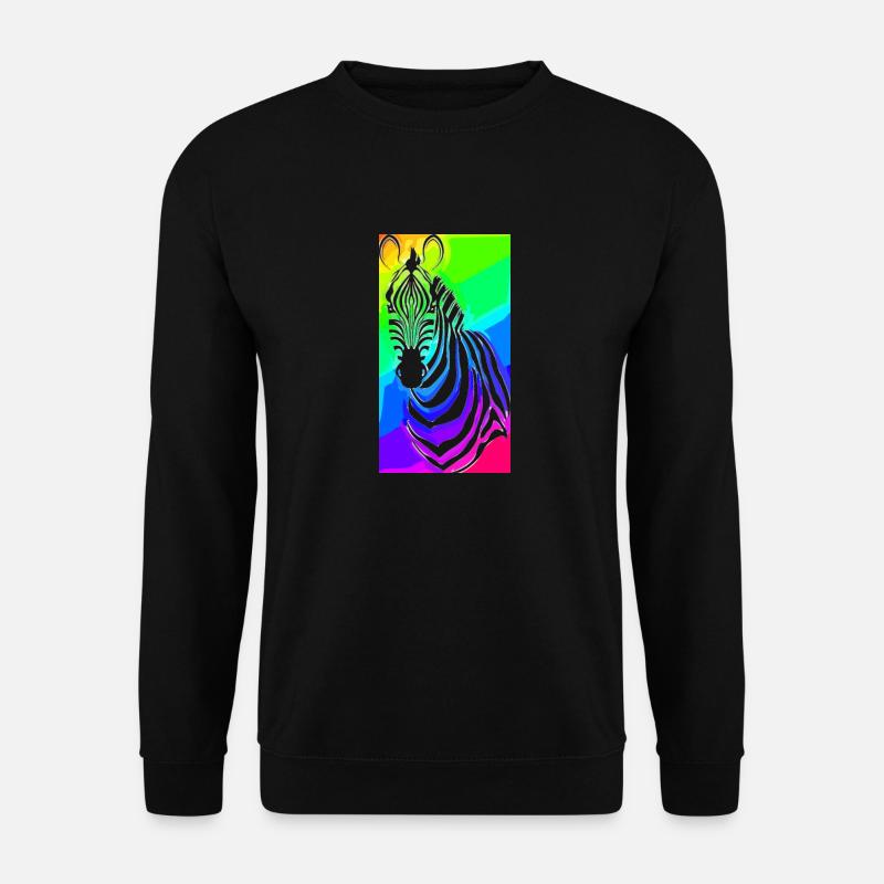 Zebra | Wildtier | Zoo | Afrika - Unisex Pullover - Schwarz