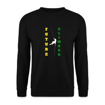 Future Rock Climber - Unisex Sweatshirt - black - Front - Alina (178cm) & Michal (187cm)