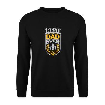 Best Dad Ever Laurel Wreath - Unisex Sweatshirt - black - Front - Alina (178cm) & Michal (187cm)