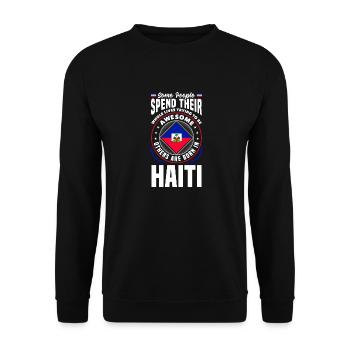 Haïti Haïti Drapeau Haïti Citation drôle - Sweat-shirt Unisexe - noir - Devant - Alina (178cm) & Michal (187cm)