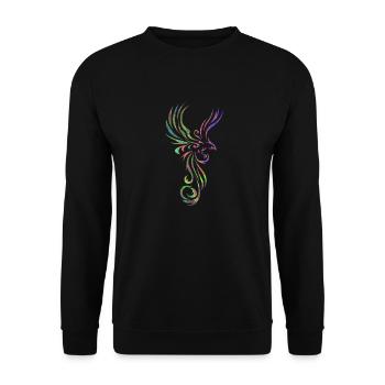 Tattoo Vogel marmoriert 2 - Unisex Pullover - Schwarz - Vorne - Alina (178cm) & Michal (187cm)