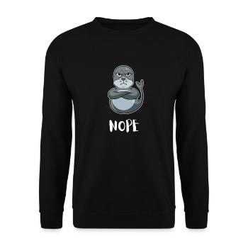 Non, drôle de sceau paresseux - Sweat-shirt Unisexe - noir - Devant - Alina (178cm) & Michal (187cm)