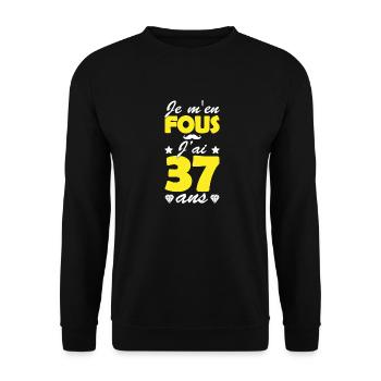 j ai 37 ans / cadeau anniversaire 37 ans - Sweat-shirt Unisexe - noir - Devant - Alina (178cm) & Michal (187cm)