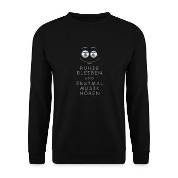 Musik hören - Unisex Pullover - Schwarz - Vorne - Alina (178cm) & Michal (187cm)