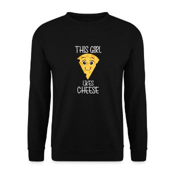 Girl Likes Cheese Food Cheese Making Funny Quote - Unisex Sweatshirt - black - Front - Alina (178cm) & Michal (187cm)