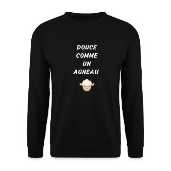 Douce comme un agneau - Sweat-shirt Unisexe - noir - Devant - Alina (178cm) & Michal (187cm)
