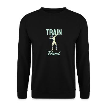 Nouveau design Train dur - Sweat-shirt Unisexe - noir - Devant - Alina (178cm) & Michal (187cm)