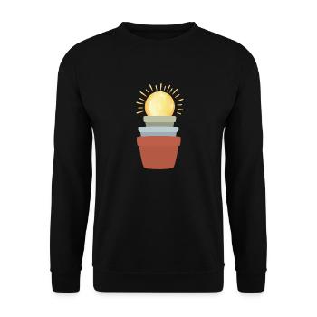Pflanzensonne - Unisex Pullover - Schwarz - Vorne - Alina (178cm) & Michal (187cm)