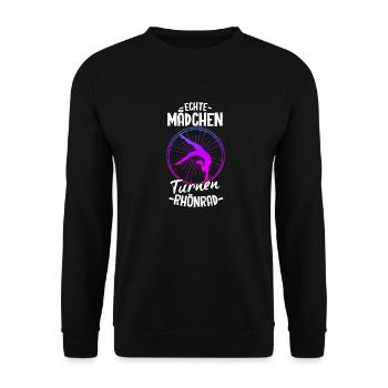 Echte Mädchen Turnen Rhönrad Gymnsatik Sport Turnf - Unisex Pullover - Schwarz - Vorne - Alina (178cm) & Michal (187cm)