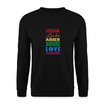 Aimez les langues arc-en-ciel - Sweat-shirt Unisexe - noir - Devant - Alina (178cm) & Michal (187cm)