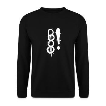 Buhruf! Cooles blutiges Halloween - Unisex Pullover - Schwarz - Vorne - Alina (178cm) & Michal (187cm)