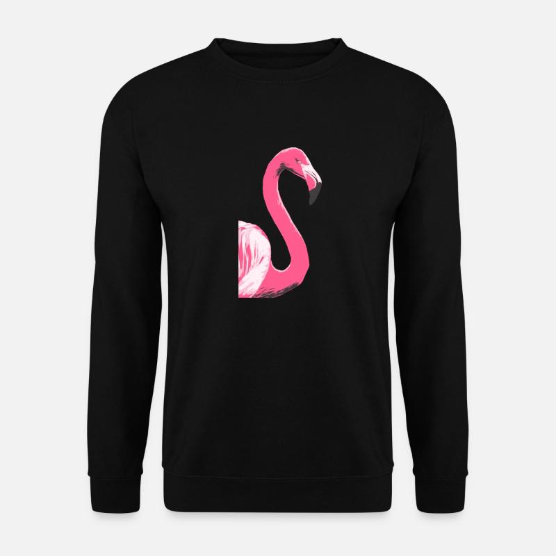 Flamingo Vogel Illustration - Unisex Pullover - Schwarz