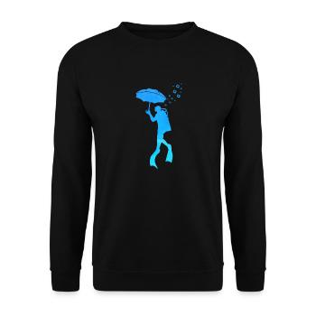 Scuba Diver Umbrella Underwater Exploration - Unisex Pullover - Schwarz - Vorne - Alina (178cm) & Michal (187cm)