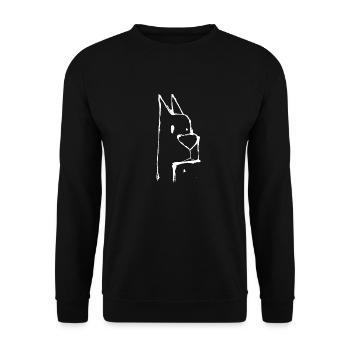 Chien de dessin animé mignon 04 blanc - Sweat-shirt Unisexe - noir - Devant - Alina (178cm) & Michal (187cm)