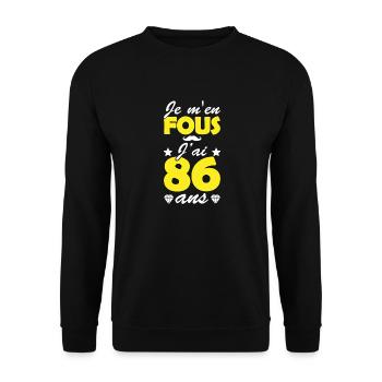 j'ai 86 ans / cadeau 86 ans / t-shirt 86 ans - Sweat-shirt Unisexe - noir - Devant - Alina (178cm) & Michal (187cm)