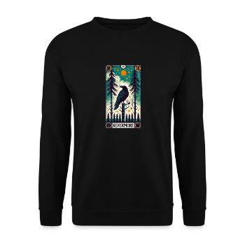 Nimmermehr Rabe - Unisex Pullover - Schwarz - Vorne - Alina (178cm) & Michal (187cm)