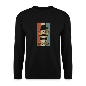 Andrej als Name - Unisex Pullover - Schwarz - Vorne - Alina (178cm) & Michal (187cm)