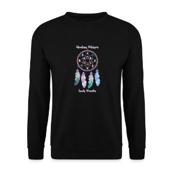 Shadow Whisper Soul Wanders Dream Catcher Custom - Unisex Sweatshirt - black - Front - Alina (178cm) & Michal (187cm)