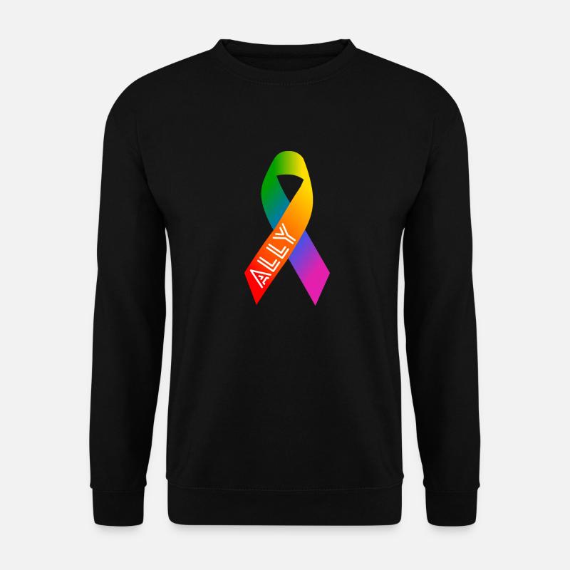 Queer Rainbow Bow Peace Sign - Unisex Sweatshirt - black